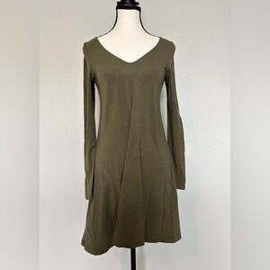 Express Olive Long Sleeve Dress